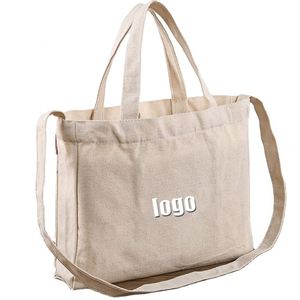 Environmental Eco Friendly Stock Durable Brand Logo Customizable Tote Bags Canvas Logo Cute Shopping Grocery - Product Image 1