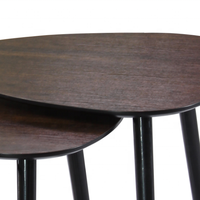 Ensemble de 3 tables basses gigognes multifonctionnelles en bois d'hévéa, design moderne et minimaliste, avec rangement, pliables, pour la maison