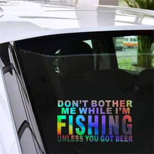 Non preoccuparti mentre pesca a <span class=keywords><strong>meno</strong></span> che tu non abbia birra adesivo Laser per auto decalcomania del vinile Car Truck Bumper Window Laptop Sticker Decor - Product Image 1