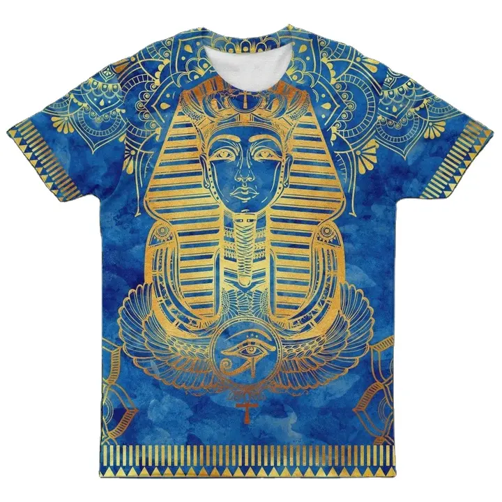 OEM Herstellung Neue Produkt anpassung Ägypten T-Shirt Blau Mit Mindest bestellmenge Herren T-Shirts Bekleidung Design Services