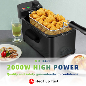 Công suất cao xách tay bảng Top 3L cấp thực phẩm thép không gỉ màu đen duy nhất điện sâu chất béo Nồi chiên để sử dụng nhà - Product Image 2