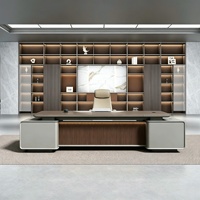 Table de bureau en bois de luxe et sophistiquée, artisanat unique, design simple et moderne, bureau d'ordinateur pour PDG