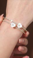 Gelang Logam Hias Bunga Putih Dua Lapis Serbaguna Kawaii, Perhiasan Bunga Promosi, Grosir Dekorasi