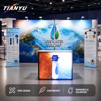 TIANYU – Toile de fond d'exposition en tube textile avec cadre en aluminium, impression par transfert thermique aux couleurs vives, pour événements et œuvres d'art personnalisées