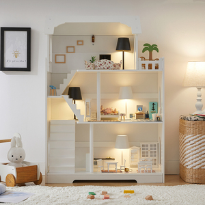 Estantería Extensible de Madera Ecológica <span class=keywords><strong>Blanca</strong></span> Moderna para Niños, Mueble de Juego de Imitación para Dormitorio u Oficina en Casa - Product Image 6