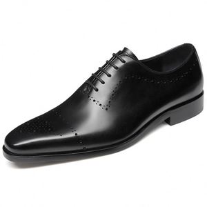 High Quality Handmade Men <b>Pointed</b> Toe Summer Wedding Formal Breathable Anti-Slip Lightweight Lace-Up Closure Dress Shoes Oxford - Product Image 1
