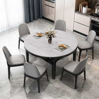 Combinaison Table et Chaises de Salle à Manger Moderne, Design Rétractable pour Usage Domestique, Ferme, Appartement, Hôtel - Matériaux Divers
