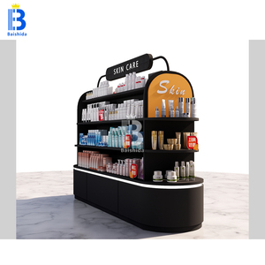 Tùy Chỉnh Thiết Kế Bằng Gỗ Kim Loại Lắp Ráp Chăm Sóc Da Cửa Hàng Vẻ Đẹp Trang Điểm Hiển Thị Trường Hợp Mỹ Phẩm Cửa Hàng Hiển Thị Giá - Product Image 3