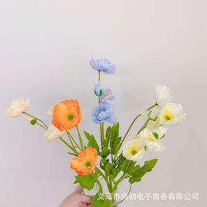 Flor Artificial de Amapola, Seda Flocada, Alta Simulación, Ramo para Decoración de Bodas y Hogar, Venta al por Mayor YMR02 - Product Image 1