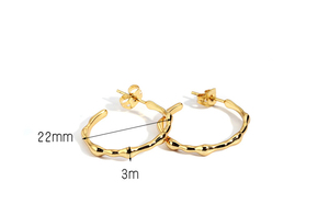 Trendy18K Gold Hoop Earrings Women's Minimalist Geometric Design 18K Gold Plated <b>Stud</b> Jewelry Fashion Accessory - Product Image 2