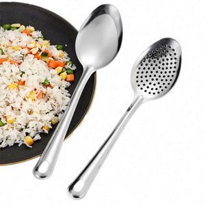 Cuchara Grande de Acero Inoxidable de Venta Caliente, Juego de Utensilios de Cocina, Cuchara para Sopa, Cuchara de Servir de Metal con Mango Largo para Buffet de Hotel, Espátula - Product Image 1