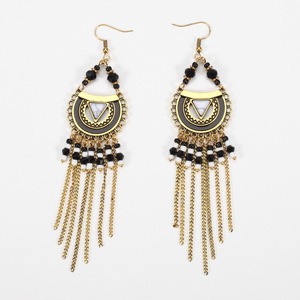 ต่างหูห้อยสไตล์โบฮีเมียนสำหรับผู้หญิงดีไซน์ขนนกชุบทองเครื่องประดับสำหรับงานเลี้ยงต่างหูแฟชั่นแบบห้อย - Product Image 3