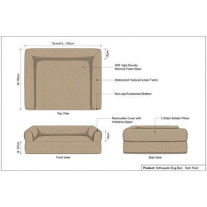 Direct usine : Lit orthopédique moderne et imperméable pour chien, canapé pour animaux de compagnie en mousse haute densité, housse amovible et lavable, fournitures pour animaux de compagnie OEM/ODM - Product Image 3