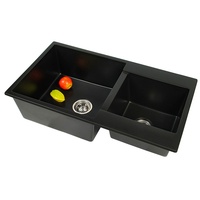 Grand évier de cuisine à double fente fait à la main en pierre de quartz bol unique avec lavabo à légumes évier de cuisine en granit