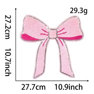 En gros, patchs en chenille à paillettes thermocollants, motifs nœud papillon rose et cerise, pour accessoires vestimentaires féminins, T-shirts et cadeaux - Product Image 4