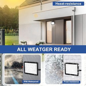 Reflector LED para Exteriores de 10W 20W 30W 50W 100W 150W 200W 300W, Cuerpo de Aluminio, IP66 Impermeable, para Caminos, Jardines, Puertas y Paredes - Product Image 4