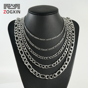 Stainless Steel Figaro Chain Necklace Gold Titanium Steel 3 1 Nk Thick Thin Chain Men Hip Hop Fashion Jewelry Gift - Product Image 2