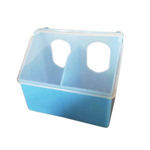 Alimentador de <span class=keywords><strong>palomas</strong></span>, paquete de 2 codornices, pájaros, pollos, comedero, bebederos dispensadores de agua con 2 agujeros, cuencos y comederos para mascotas, comedero para comer, comida, LMB-07 - Product Image 2