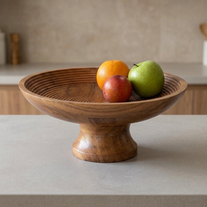Table Decorative Fruits Bowl Centerpiece Handicrafts Acacia Wood Eco-Friendly Polished Serving Bowls Party Modern Design Vintage - Product Image 1
