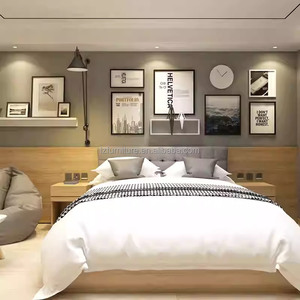 Juego de Muebles de Dormitorio para Apartamento Tipo Estudio, Ahorro de Espacio, Económico, Cama de Madera Maciza con Cabecera, Mesitas de Noche, Mueble para TV y Armario - Product Image 5