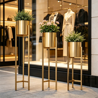 Support à fleurs personnalisable en acier inoxydable moderne pour l'intérieur et l'extérieur, durable et écologique, pour la maison et le salon
