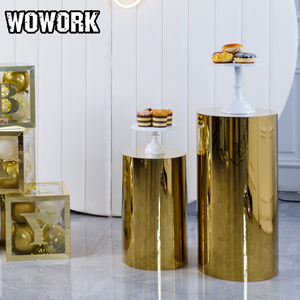 ขาตั้งขนมหวานทรงกระบอกสีทองสำหรับงานแต่งงาน ปี 2026 WOWORK โรงงานฝูซุ่น ของตกแต่งงานแต่งงาน งานเลี้ยงฉลองสมรส ของชำร่วยงานปาร์ตี้ - Product Image 2