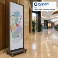 Display LED Sottile per Poster, Totem Digitale da Pavimento per Segnaletica nei Centri Commerciali