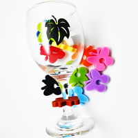 Accessoires de bar, étiquettes de boisson en silicone pour les fêtes d'anniversaire des enfants, lot de 12, marqueurs de boisson en silicone pour verres décoratifs
