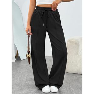 Pantalones Deportivos de Pierna Ancha para Mujer, Cintura Alta, 100% Algodón, Tela de Rizo, Transpirables, Casuales, para Descansar - Product Image 3