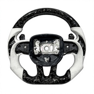Volant en cuir blanc avec LED et fibre de carbone, directement de l'usine, pour <span class=keywords><strong>Dodge</strong></span> Charger Challenger SRT 2019 <span class=keywords><strong>2020</strong></span> 2021 2022 2023 - Product Image 1
