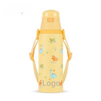 Bouteille isotherme pour enfants à ouverture facile, en acier inoxydable, avec système de verrouillage de sécurité, adaptée aux poches latérales des sacs à dos scolaires