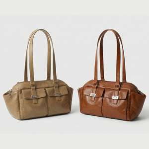 fábrica personalizada al por mayor bolsos de estilo de moda cuero genuino señoras bolso de hombro bolso de mano de las mujeres - Product Image 2