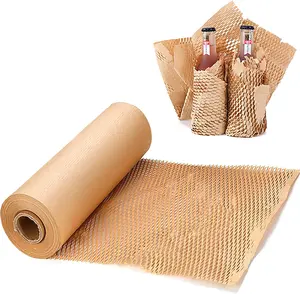 Embalagem ecológica biodegradável papel favo de mel preto envoltório papel kraft marrom rolo honeycomb embrulho embalagem papel