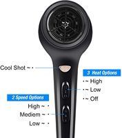 Sèche-cheveux électrique CONFU avec moteur DC, fonction air froid, concentrateur, buse en plastique, pour salon et usage domestique, hôtels, prise UK