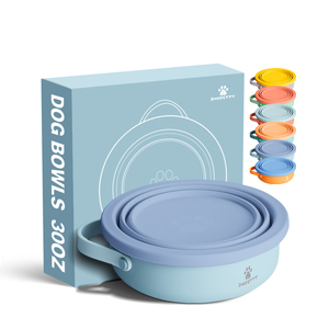 2025 Black Friday 2 en 1 Tazón para perros de acero inoxidable de 30 oz con tapa de silicona Forma redondeada para comida y gatos - Product Image 3