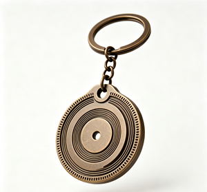 Llavero Redondo de Metal Bronce Vintage Estilo Moneda con Colgante Grabado para Bolso - Product Image 4