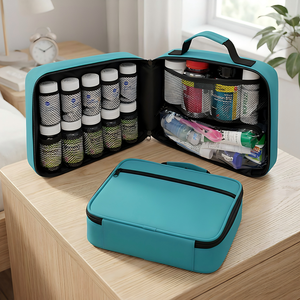 Customized Travel Medicine Storage Bag for Home Use Portable Zipper Case with 10 Pockets <b>Pill</b> <b>Bottle</b> Organizer - Product Image 1