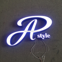 Lettre 3d acrylique personnalisée découpée au laser enseigne lumineuse LED lettrage de l'alphabet en acrylique enseigne LED 3d
