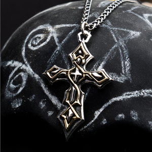 Original diseño único vikingo joyería de alta calidad 925 plata esterlina Vintage Cruz colgante nórdico vikingo <span class=keywords><strong>Daemon</strong></span> tótem collar - Product Image 5