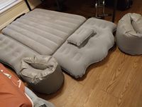 DikaSun Kasur Udara Mobil Portabel Tiup untuk SUV Truk Berkemah Kursi Belakang Tempat Tidur Perjalanan Tebal Alas Tidur Pompa Udara 2 Bantal