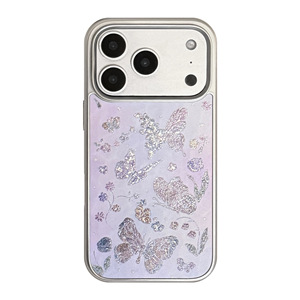 Custodia per <span class=keywords><strong>iPhone</strong></span> 17 Pro Max 16 15 <span class=keywords><strong>14</strong></span> con Farfalla Dipinta a Olio, <span class=keywords><strong>Cover</strong></span> Protettiva in TPU Elettroplaccato Anti-caduta - Product Image 4