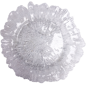 Plaque de chargeur en verre transparent pour dîner et mariage, décorations rondes violettes et colorées de 13 pouces, réception, fête, pièces - Product Image 5