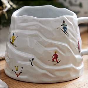 Tazza a forma di albero in ceramica tazza da caffè in gres tazza da festa con albero di festa - Product Image 4