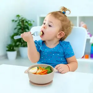 Ciotola per alimenti in Silicone per bambini lavabile portatile gratis Bpa eco-friendly per alimenti in Silicone per bambini