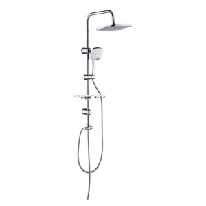 Cold Rain Shower Set European Style Wall Mounted Exposed Faucet Bathroom Shower Column