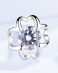 Pendientes de plata de ley S925 con circonita cúbica en forma de flor para mujer, pendientes de moda para boda, joyería para novia, fiesta, uso diario. - Product Image 5