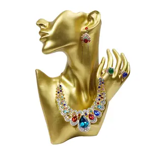 Resina busto donna statua scultura collana e orecchini gioielli espositore porta decorazioni per la casa