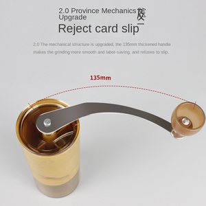 En stock – Moulin à café manuel portable en céramique à manivelle, détachable, pour grains et café – Vente en gros - Product Image 3