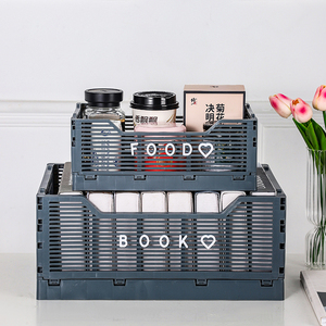 PPプラスチック折りたたみクレートホームキッチン用ベッドルームスクエア形状収納バスケットレタースタッキング折りたたみ射出技術 - Product Image 3