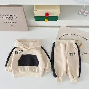 Costumes pour enfants Angou, garçons et filles, automne, nouveau style, sweat-shirt à capuche en coton pour bébé fille, pantalon <span class=keywords><strong>de</strong></span> survêtement, ensemble deux pièces, vêtements <span class=keywords><strong>de</strong></span> sport décontractés - Product Image 4